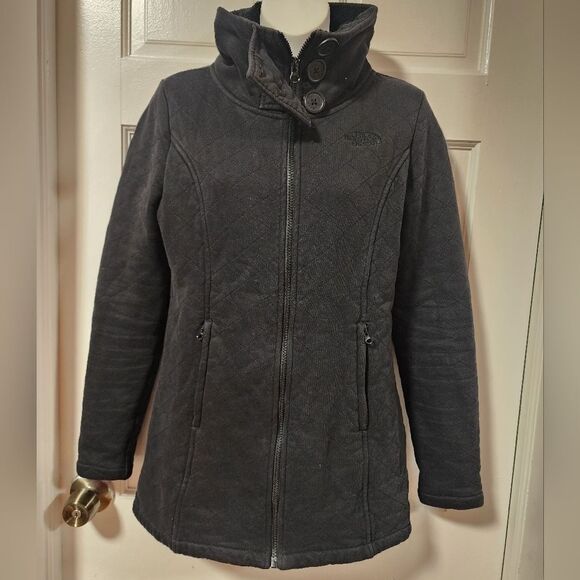 The north face women’s caroluna jacket quilted fleece lined black  size … - Picture 2 of 14